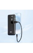 Siyah kauçuk gövdeli 13000 mAh LCD göstergeli promosyon powerbank